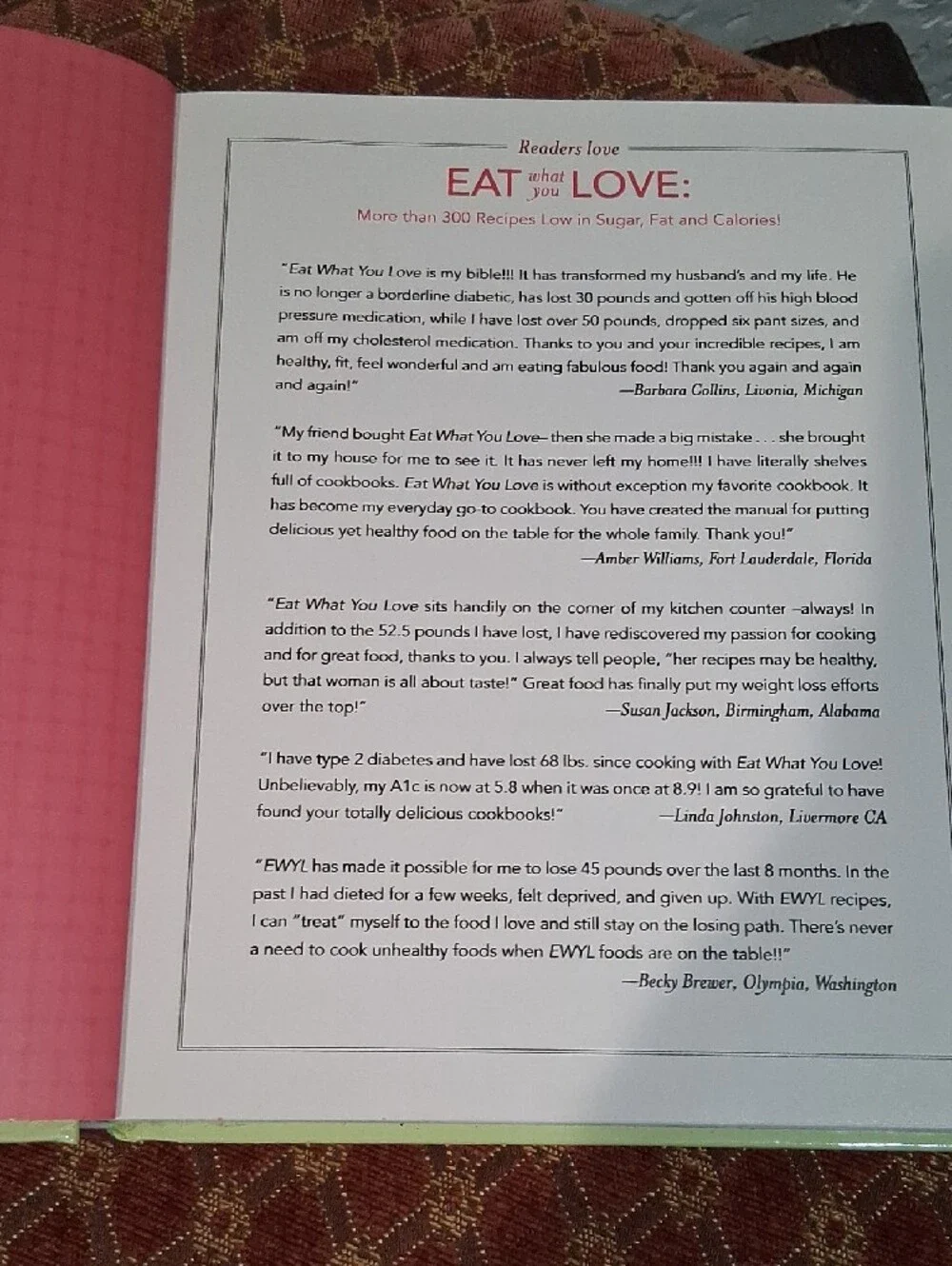 Marlene Koch — Eat More of What You Love Cookbook (Light Green Cover)